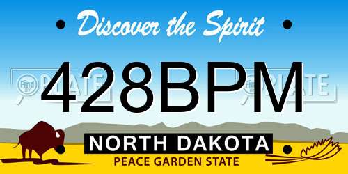 428BPM North Dakota License Plate