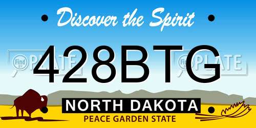 428BTG North Dakota License Plate