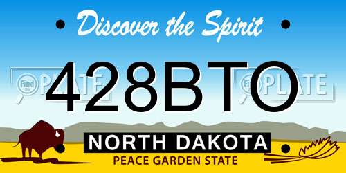 428BTO North Dakota License Plate