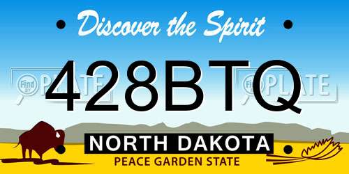 428BTQ North Dakota License Plate