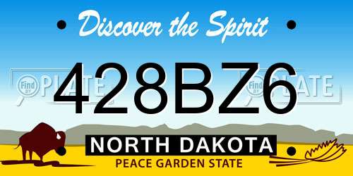 428BZ6 North Dakota License Plate