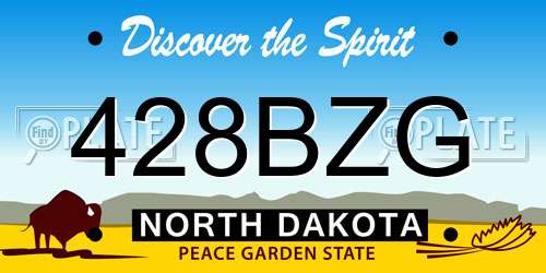428BZG North Dakota License Plate