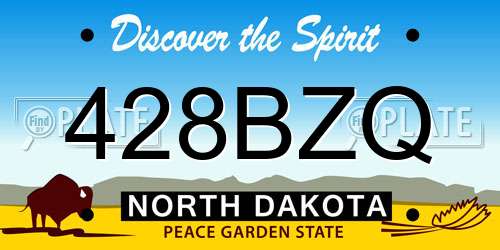 428BZQ North Dakota License Plate