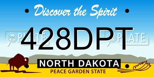 428DPT North Dakota License Plate