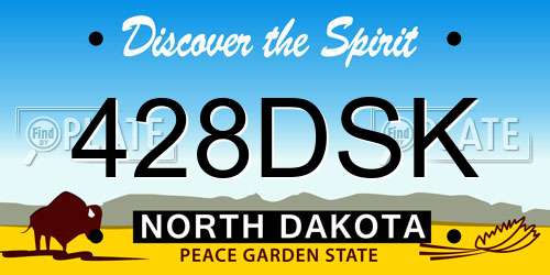 428DSK North Dakota License Plate