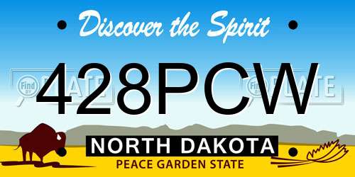 428PCW North Dakota License Plate