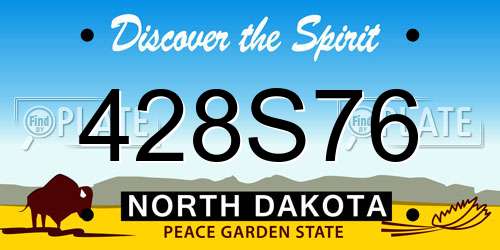 428S76 North Dakota License Plate