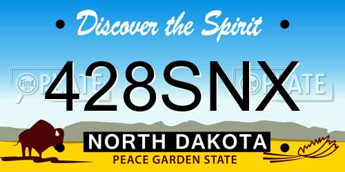 428SNX North Dakota License Plate