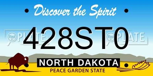 428ST0 North Dakota License Plate