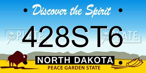 428ST6 North Dakota License Plate