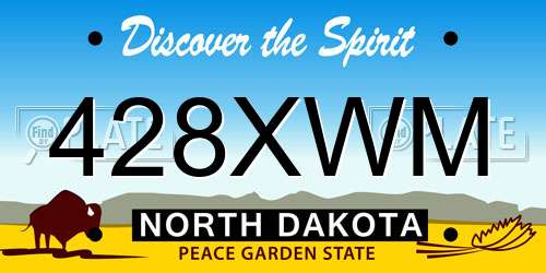 428XWM North Dakota License Plate