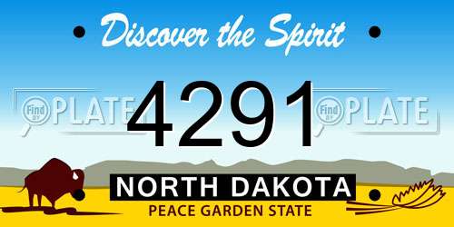 4291 North Dakota License Plate