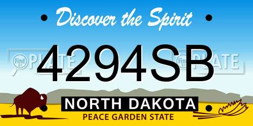 4294SB North Dakota License Plate