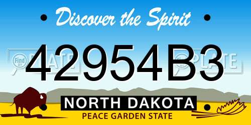 42954B3 North Dakota License Plate