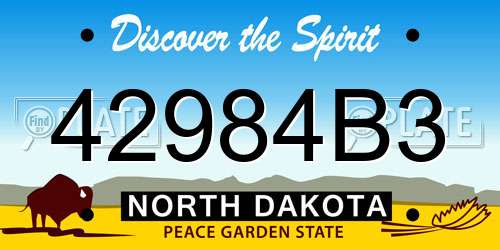 42984B3 North Dakota License Plate