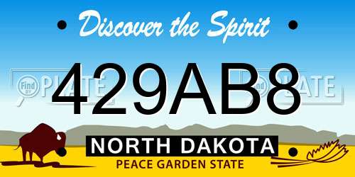 429AB8 North Dakota License Plate