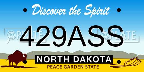 429ASS North Dakota License Plate