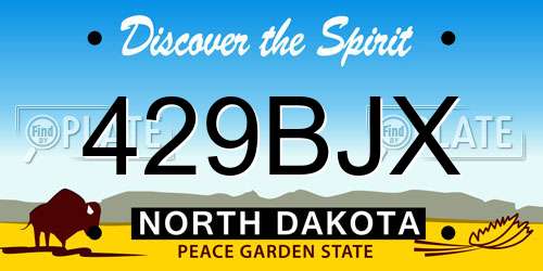 429BJX North Dakota License Plate