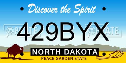 429BYX North Dakota License Plate