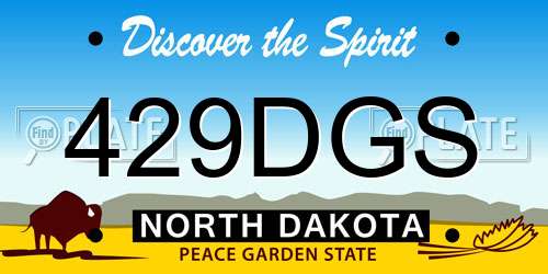 429DGS North Dakota License Plate