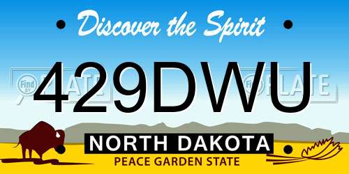 429DWU North Dakota License Plate