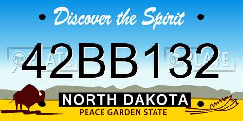 42BB132 North Dakota License Plate