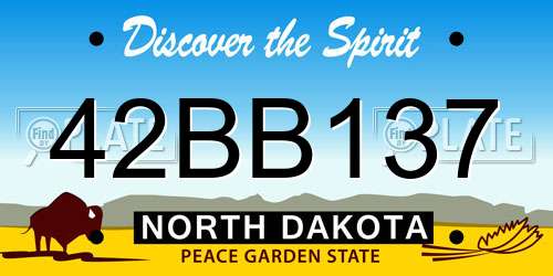 42BB137 North Dakota License Plate