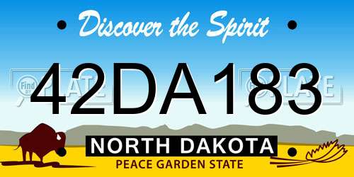 42DA183 North Dakota License Plate