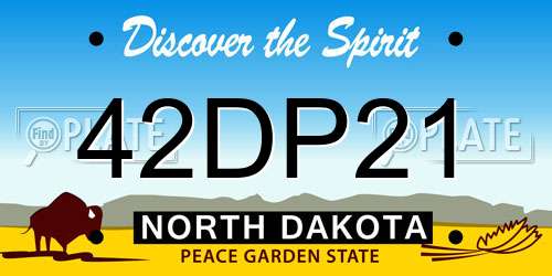 42DP21 North Dakota License Plate