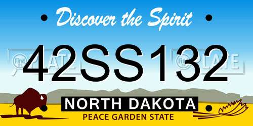 42SS132 North Dakota License Plate