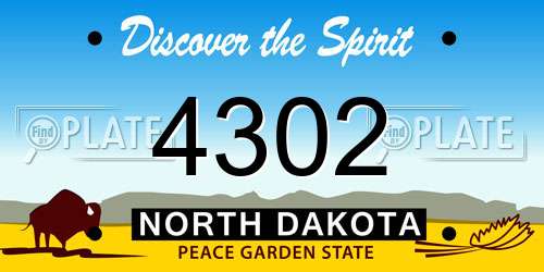 4302 North Dakota License Plate