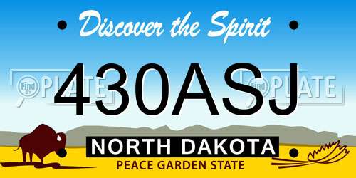430ASJ North Dakota License Plate
