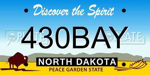 430BAY North Dakota License Plate