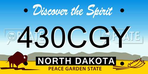 430CGY North Dakota License Plate