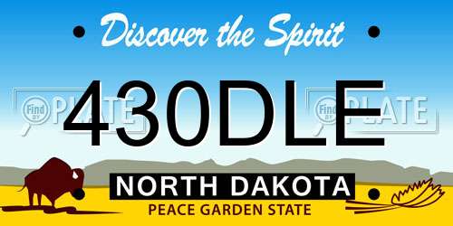 430DLE North Dakota License Plate