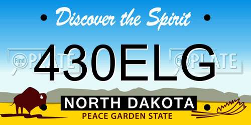 430ELG North Dakota License Plate