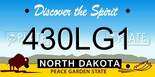 430LG1 North Dakota License Plate