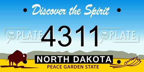 4311 North Dakota License Plate