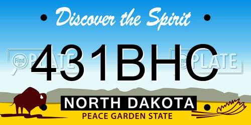 431BHC North Dakota License Plate