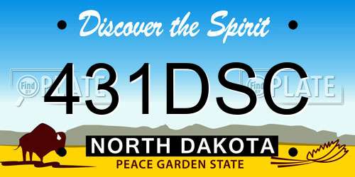 431DSC North Dakota License Plate