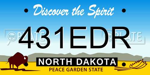 431EDR North Dakota License Plate