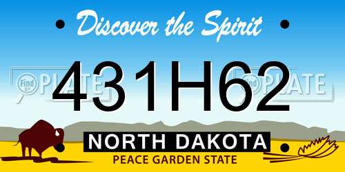 431H62 North Dakota License Plate