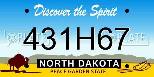 431H67 North Dakota License Plate