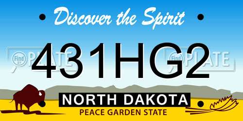 431HG2 North Dakota License Plate