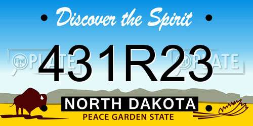 431R23 North Dakota License Plate