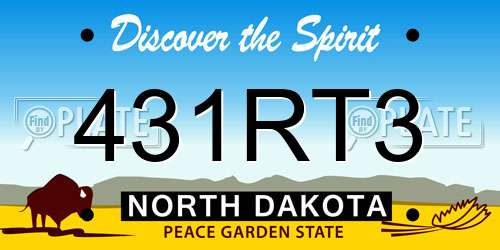 431RT3 North Dakota License Plate