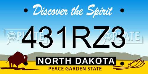 431RZ3 North Dakota License Plate