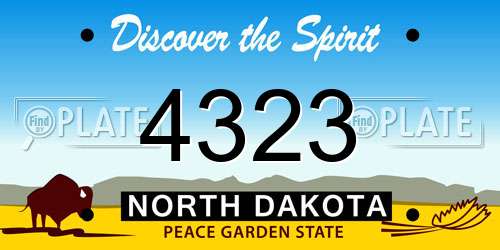 4323 North Dakota License Plate