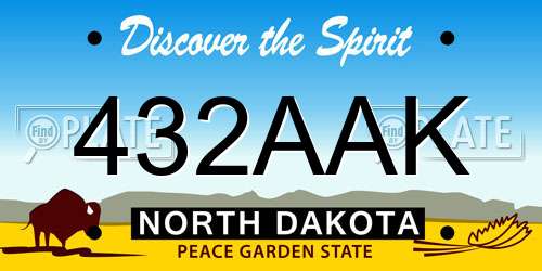 432AAK North Dakota License Plate