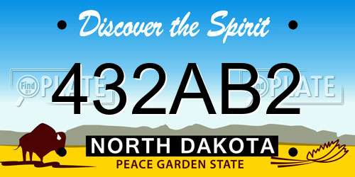 432AB2 North Dakota License Plate
